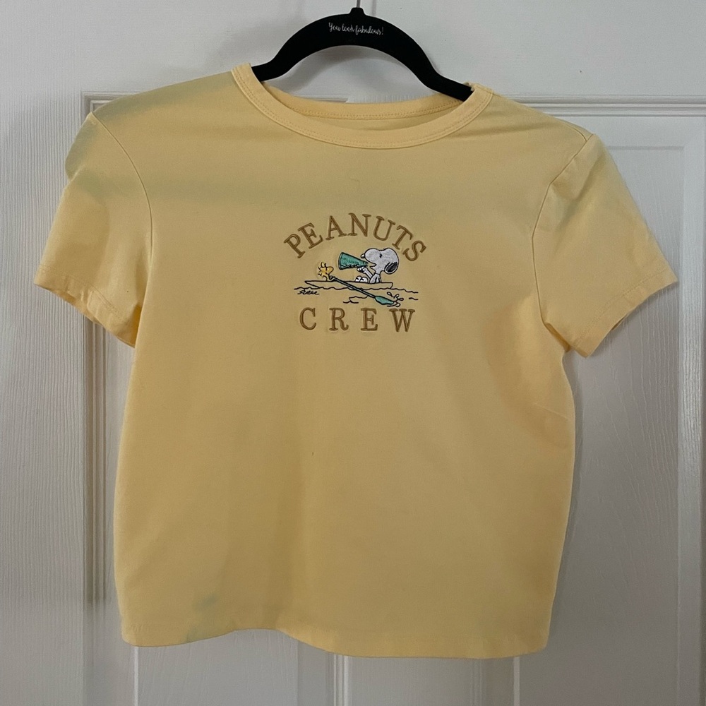 Peanuts Yellow Snoopy Girls T-Shirt Large